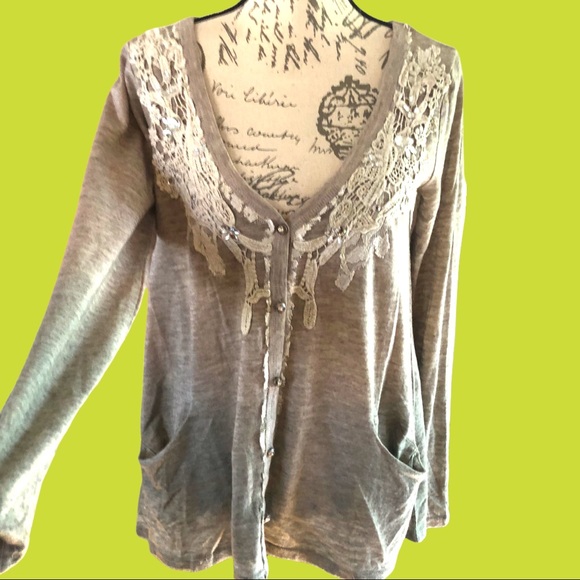 MISS ME Dip Dyed Embroidered Cardigan Size S - Picture 8 of 13